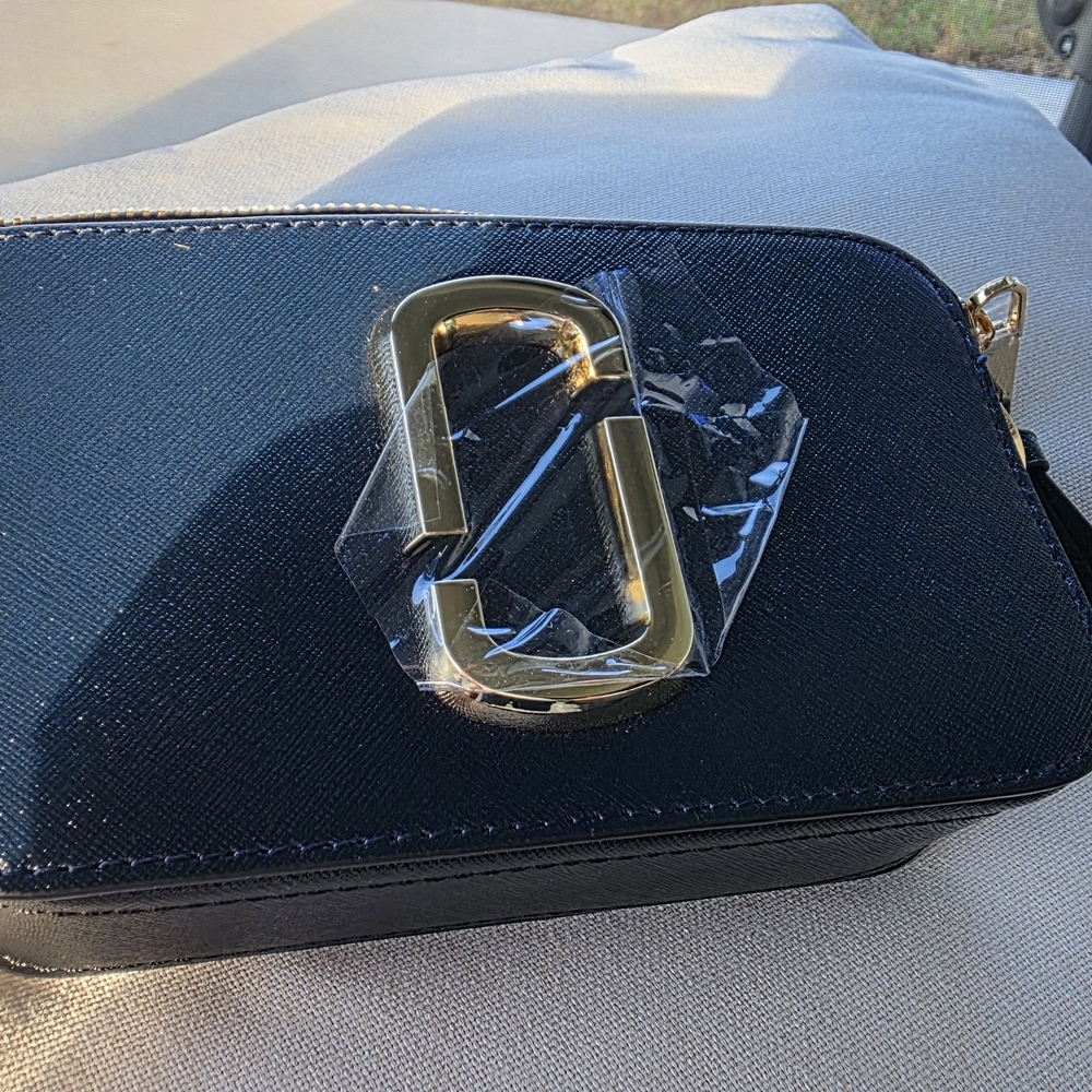 Marc Jacobs Black Crossbody Bag with Gold Hardware